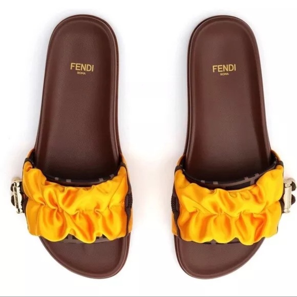 Fendi FEEL satin illusion FF slides - Picture 11 of 13